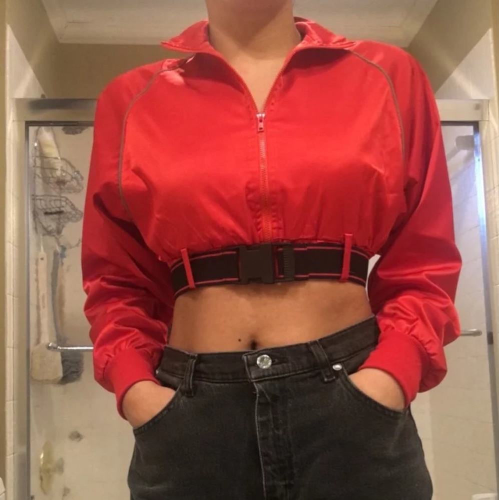 1 LEFT HP - Satin Reflective Cropped Bomber Jacket - Picture 2 of 8